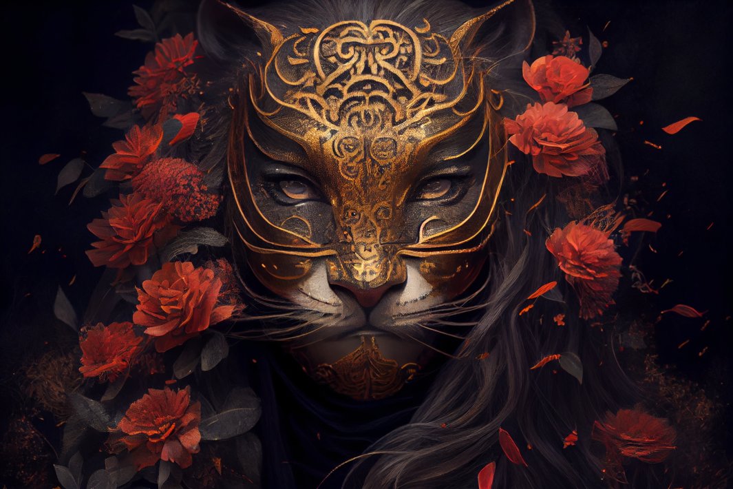 surrealisme-tijger-met-gouden-masker-en-rode-bloemen.jpg