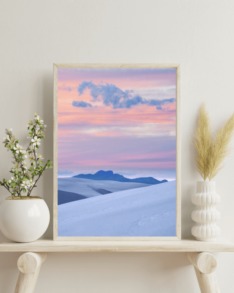 schilderij pastelkleuren bergen